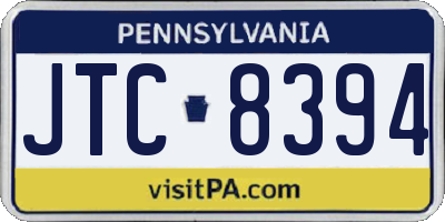 PA license plate JTC8394