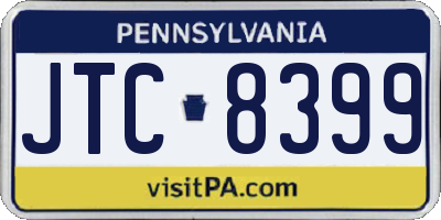 PA license plate JTC8399