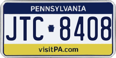 PA license plate JTC8408