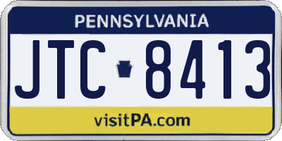 PA license plate JTC8413