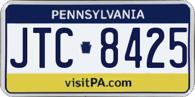 PA license plate JTC8425