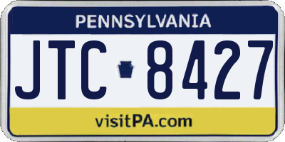 PA license plate JTC8427