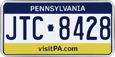PA license plate JTC8428