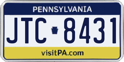 PA license plate JTC8431