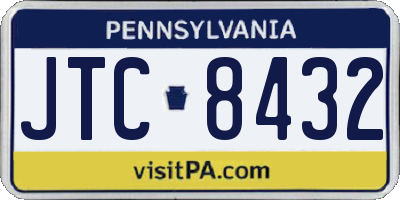 PA license plate JTC8432