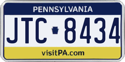 PA license plate JTC8434