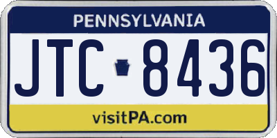 PA license plate JTC8436