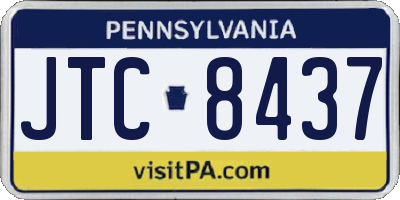 PA license plate JTC8437
