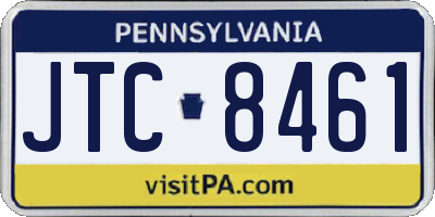 PA license plate JTC8461