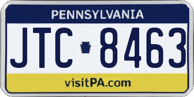 PA license plate JTC8463