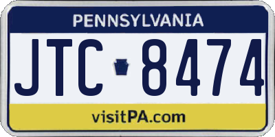 PA license plate JTC8474