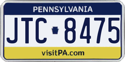 PA license plate JTC8475