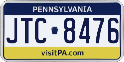 PA license plate JTC8476