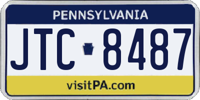 PA license plate JTC8487