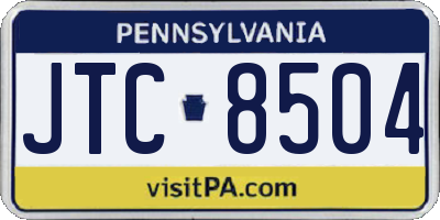 PA license plate JTC8504