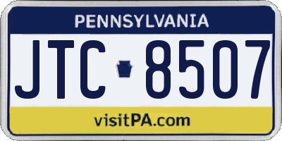 PA license plate JTC8507