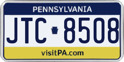 PA license plate JTC8508