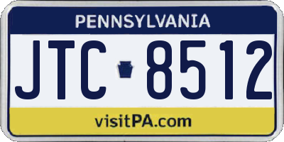 PA license plate JTC8512
