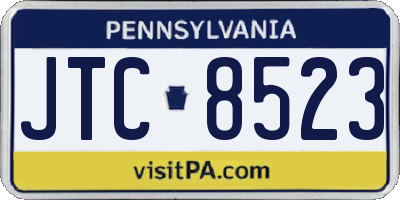 PA license plate JTC8523