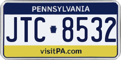 PA license plate JTC8532