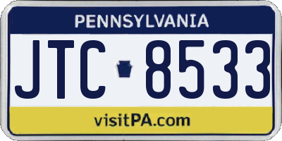 PA license plate JTC8533