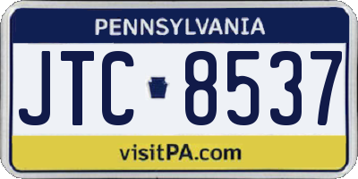 PA license plate JTC8537