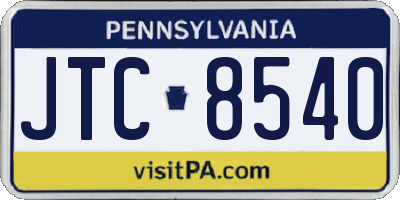 PA license plate JTC8540