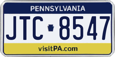 PA license plate JTC8547