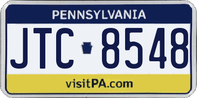 PA license plate JTC8548