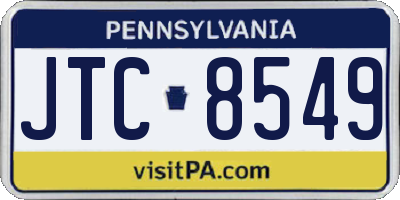 PA license plate JTC8549