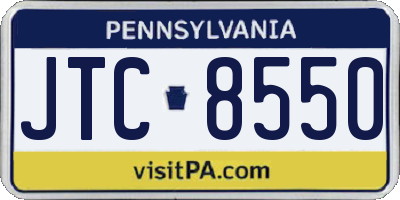 PA license plate JTC8550