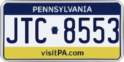 PA license plate JTC8553