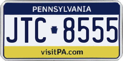 PA license plate JTC8555