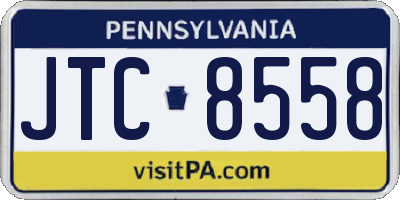 PA license plate JTC8558