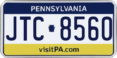 PA license plate JTC8560