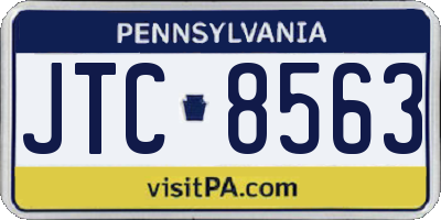PA license plate JTC8563