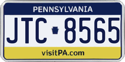 PA license plate JTC8565