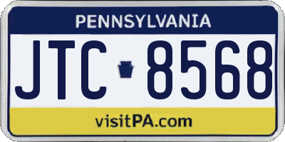 PA license plate JTC8568