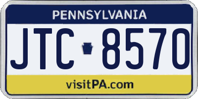 PA license plate JTC8570