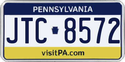 PA license plate JTC8572