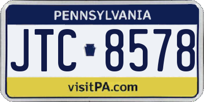 PA license plate JTC8578