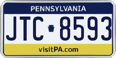 PA license plate JTC8593