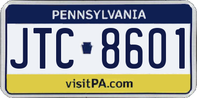 PA license plate JTC8601