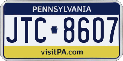 PA license plate JTC8607