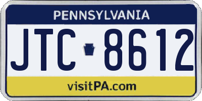PA license plate JTC8612