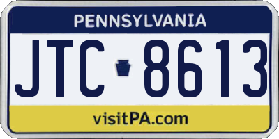 PA license plate JTC8613