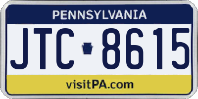 PA license plate JTC8615