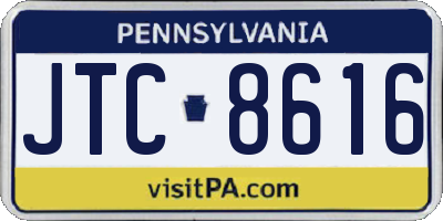 PA license plate JTC8616