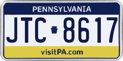 PA license plate JTC8617