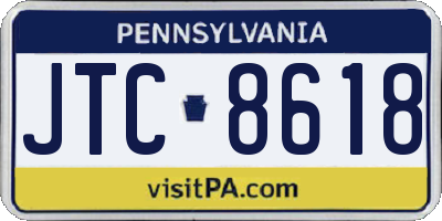 PA license plate JTC8618